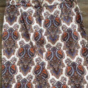 J.Crew Size 12 Purple Blue Orange Paisley Print